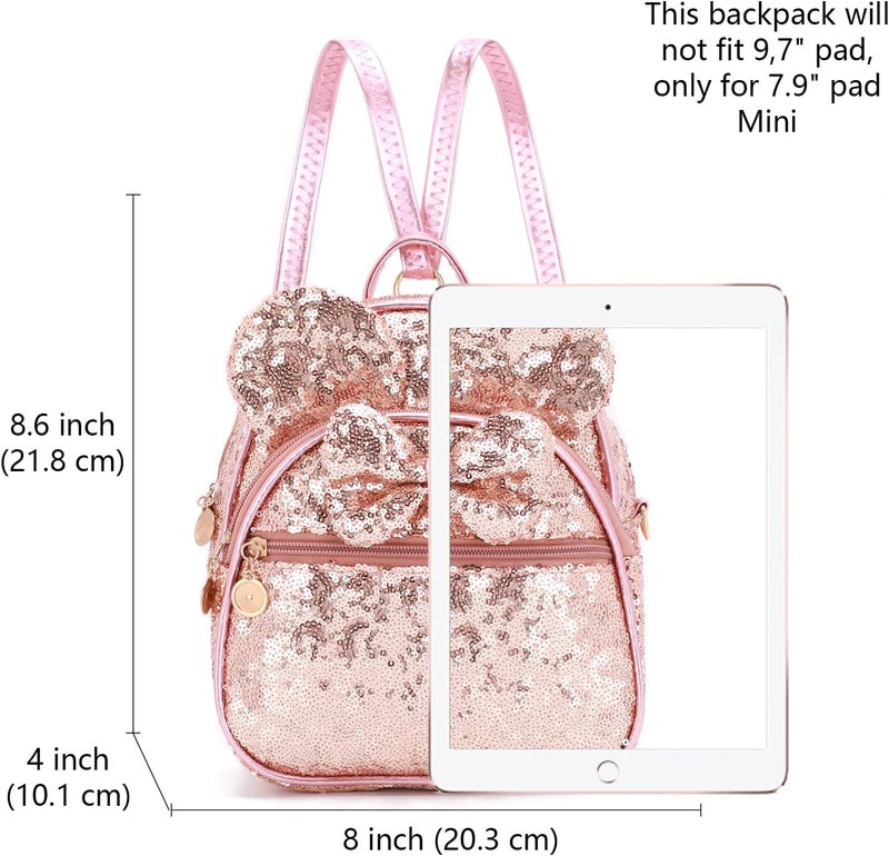 KL928 Girls Mini Backpack Bowknot Polka Dot Cute Small Daypacks Convertible Shoulder Bag Purse for Women - Image 2